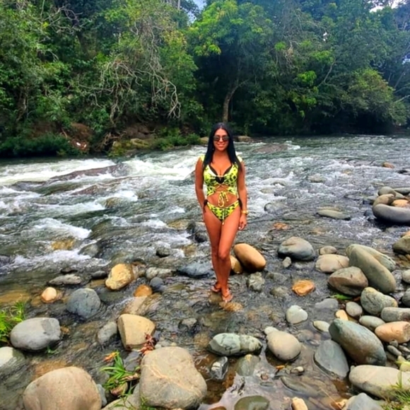 Yellow tie dye wrap Swim leopard cheetah print - Picture 2 of 4